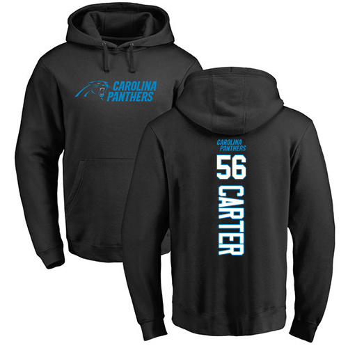 Carolina Panthers Men Black Jermaine Carter Backer NFL Football #56 Pullover Hoodie Sweatshirts->nfl t-shirts->Sports Accessory